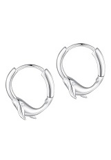 charming silver dainty dolphin huggie hoop baby earrings